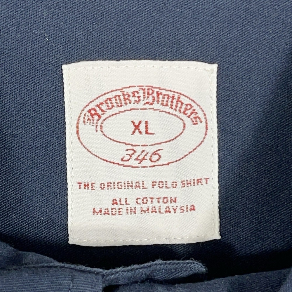 Brooks Brothers 346 Dress Button UP Shirt Mens XL Navy Blue Long Sleeve Preppy - Picture 4 of 10